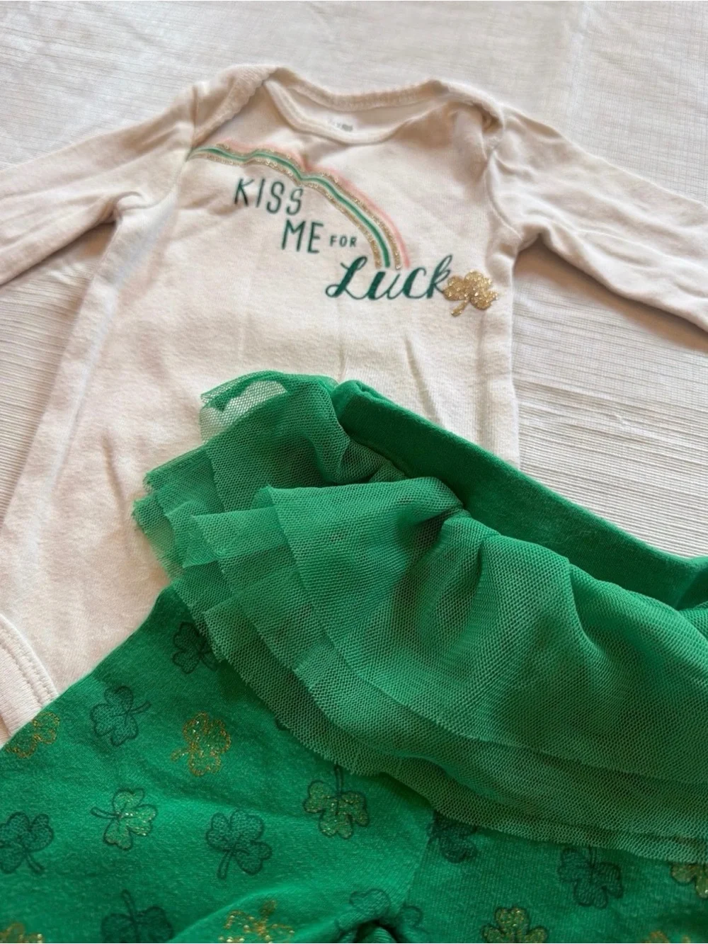 Carter's St. Patrick’s Day Bodysuit and Green Tutu Legging Set